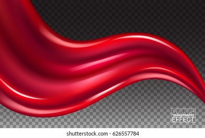 Red Paint Splash Isolated Transparent Special Effect Realistic Design Elements. Vector illustration.