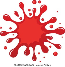 Red Paint Splatter Icon | Vector Illustration | Abstract Design