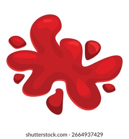 La pintura roja salpica dinámicamente contra un fondo blanco limpio, creando un visual artístico y vibrante