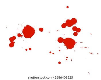 Salpicaduras de pintura roja sobre un fondo blanco crean un diseño abstracto