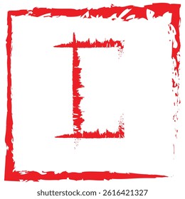 red paint texture letter vector on white background