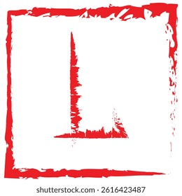 red paint texture letter vector on white background