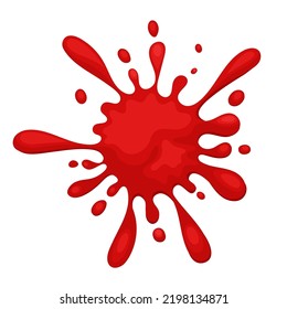 Red Paintball Paint Splash Flat Vector Illustration Logo Icon Clipart