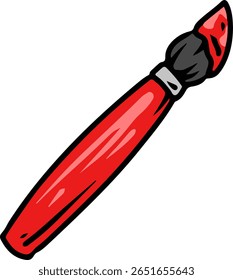 Red Paintbrush Cartoon Simple Illustration
