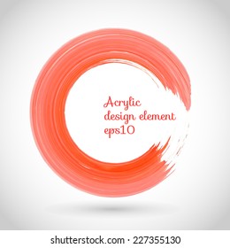 Red paintbrush circle, vector illustration