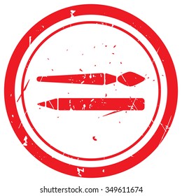 Red Paintbrush rubber stamp