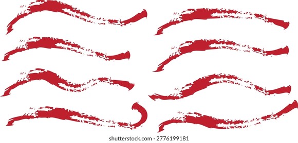 Red painted brush strokes on white background