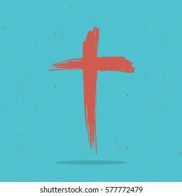 Red Painted Cross For Logo, Churche, Mission