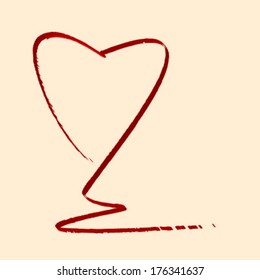 Red painted heart