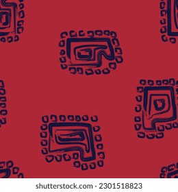 Abstraktes, nahtloses Muster für Modetextilien, Grafiken, Hintergründe und Handwerksarbeiten in Rot-Paisley