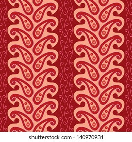 Red paisley ornament seamless pattern