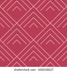 Red and pale pink geometric ornament. Seamless pattern for web, textile and wallpapers