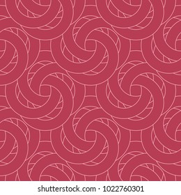 Red and pale pink geometric ornament. Seamless pattern for web, textile and wallpapers