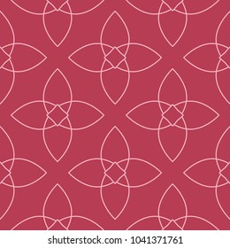 Red and pale pink geometric ornament. Seamless pattern for web, textile and wallpapers