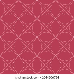 Red and pale pink geometric ornament. Seamless pattern for web, textile and wallpapers