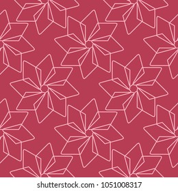 Red and pale pink geometric ornament. Seamless pattern for web, textile and wallpapers