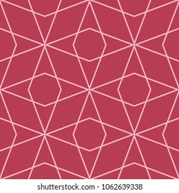 Red and pale pink geometric ornament. Seamless pattern for web, textile and wallpapers