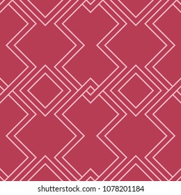 Red and pale pink geometric ornament. Seamless pattern for web, textile and wallpapers