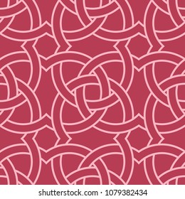Red and pale pink geometric ornament. Seamless pattern for web, textile and wallpapers
