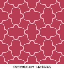 Red and pale pink geometric ornament. Seamless pattern for web, textile and wallpapers