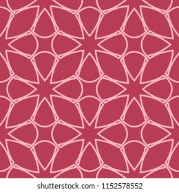 Red and pale pink geometric ornament. Seamless pattern for web, textile and wallpapers