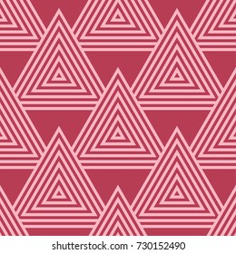 Red and pale pink geometric ornament. Seamless pattern for web, textile and wallpapers