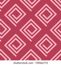 Red and pale pink geometric ornament. Seamless pattern for web, textile and wallpapers