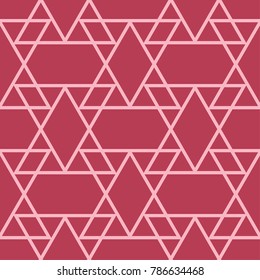 Red and pale pink geometric ornament. Seamless pattern