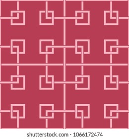 Red and pale pink geometric seamless pattern for web, textile and wallpapers