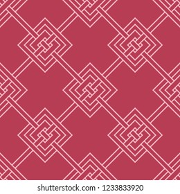 Red and pale pink geometric seamless pattern for web, textile and wallpapers