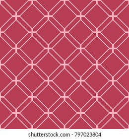 Red and pale pink geometric seamless pattern for web, textile and wallpapers