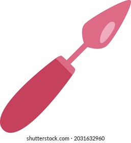Red palette knife, illustration, vector, on a white background.