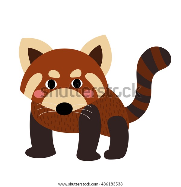 Red Panda Animal Cartoon Character Isolated Stock Vector (Royalty Free