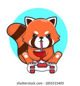 red panda animal character play game