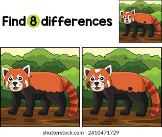 Red Panda Animal Find The Differences 