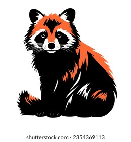 red panda animal illustration design on white background