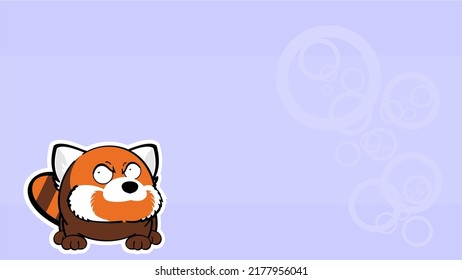 red panda ball style character carton background illustration in vector format