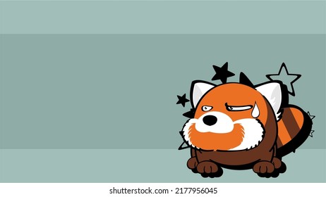 red panda ball style character carton background illustration in vector format