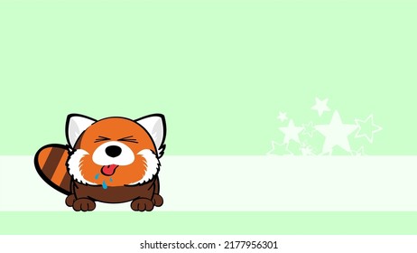 red panda ball style character carton background illustration in vector format