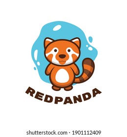 Red Panda Cartoon Character. Cute little Red Panda vector illustration for kids, children's book, fairy tales, covers, baby shower invitation, card or t-shirt textile.
