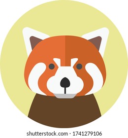 Red panda cartoon head vector