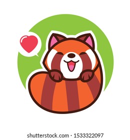 red panda cartoon kawaii vector illustration