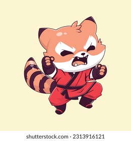 Red panda cartoon vector mascot