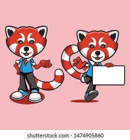 red panda character vector design 