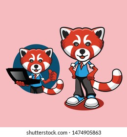 red panda character vector design 