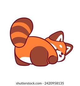 Red Panda Clipart, Cute Animal Set. cute red panda illustration vector image. perfect for Stickers, Prints for Clothing, Coloring Pages.