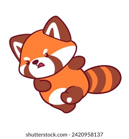 Red Panda Clipart, Cute Animal Set. cute red panda illustration vector image. perfect for Stickers, Prints for Clothing, Coloring Pages.