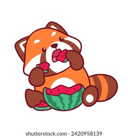 Red Panda Clipart, Cute Animal Set. cute red panda illustration vector image. perfect for Stickers, Prints for Clothing, Coloring Pages.