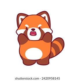 Red Panda Clipart, Cute Animal Set. cute red panda illustration vector image. perfect for Stickers, Prints for Clothing, Coloring Pages.