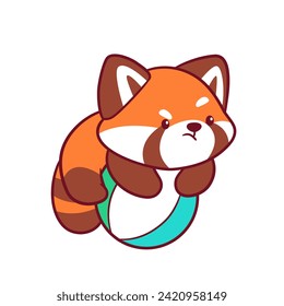 Red Panda Clipart, Cute Animal Set. cute red panda illustration vector image. perfect for Stickers, Prints for Clothing, Coloring Pages.